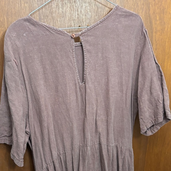 Elegant Linen Mauve Dress - Picture 3 of 4